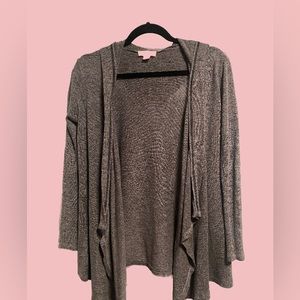Grey hooded lightweight cardigan